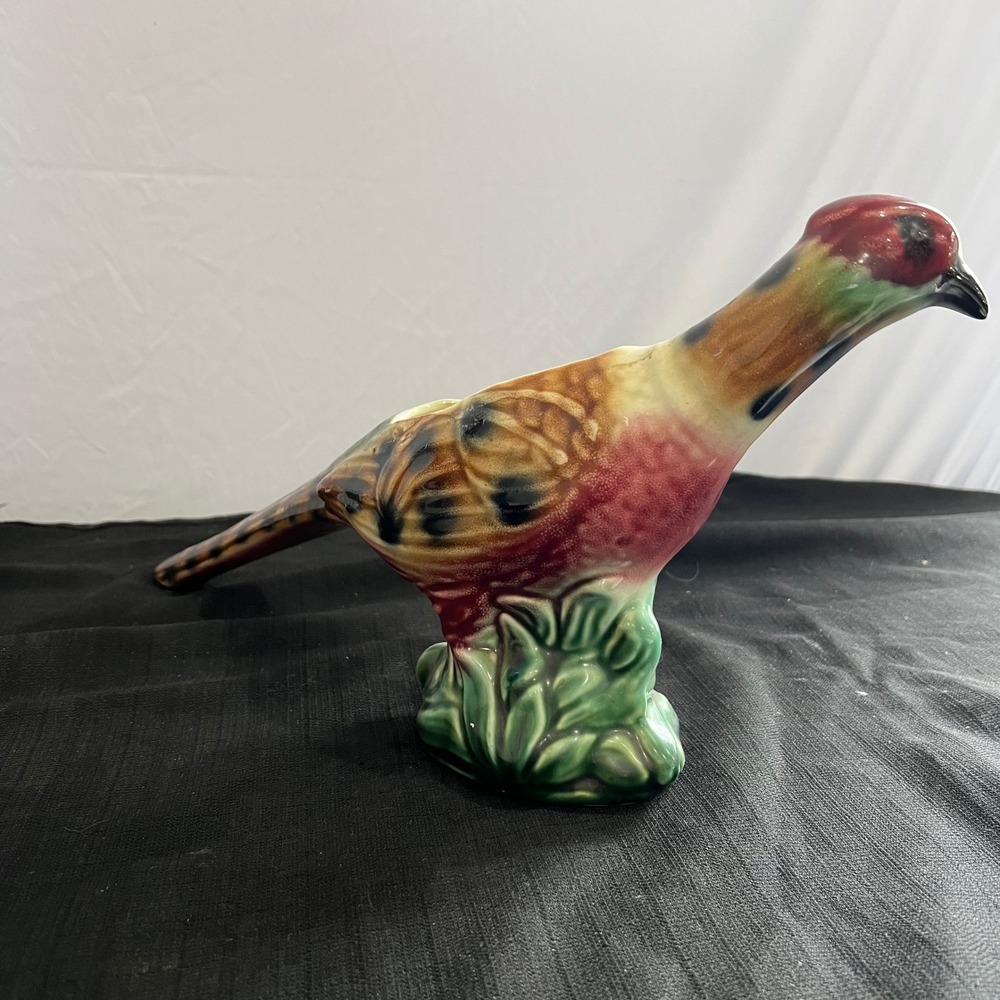 Vintage Ceramic Pheasant Planter Figurine Long Tail Game Bird Mid Century 17.5in - Picture 3 of 10